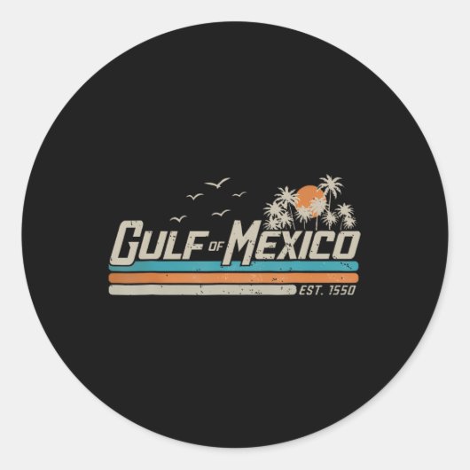 Golf van Mexico sinds 1550 Retro BE Ronde Sticker (Voorkant)