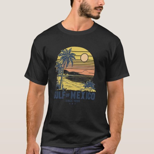 Golf van Mexico Sinds 1550 Retro Beach Golf T-shirt (Voorkant)