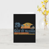Golf van Mexico sinds 1672 Retro Beach Kaart (Gele Bloem)