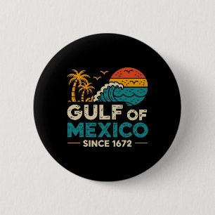 Golf van Mexico Sinds 1672 Retro T-shirt2.p Ronde Button 5,7 Cm