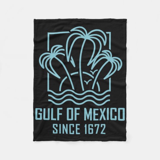 Golf van Mexico sinds 1672 Retro zonsondergang & Fleece Deken (Voorkant)