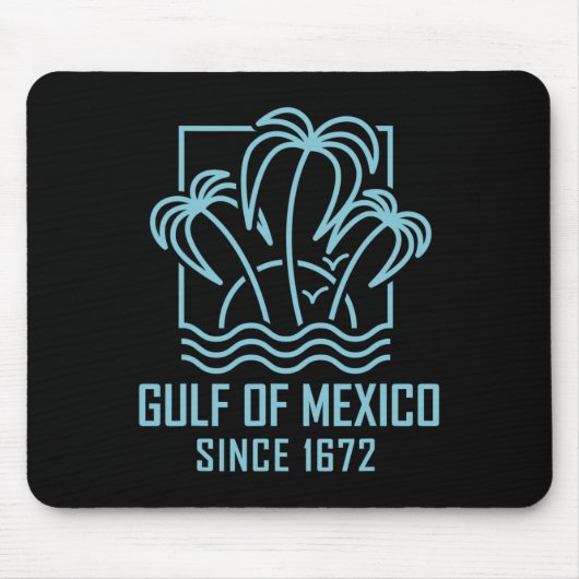 Golf van Mexico sinds 1672 Retro  zonsondergang &  Muismat (Voorkant)