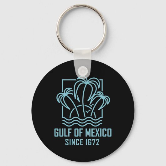Golf van Mexico sinds 1672 Retro  zonsondergang &  Sleutelhanger (Voorkant)