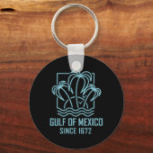 Golf van Mexico sinds 1672 Retro  zonsondergang &  Sleutelhanger (Voorkant)