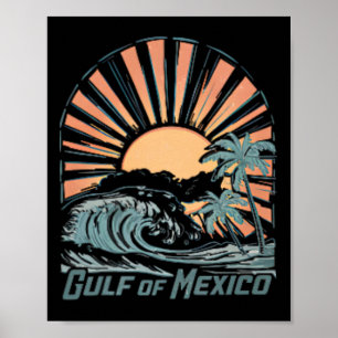 Golf van Mexico sinds 1672 strand 2-zijdig T- Poster