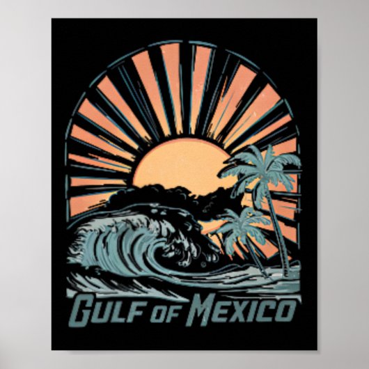 Golf van Mexico sinds 1672 strand 2-zijdig T- Poster (Voorkant)