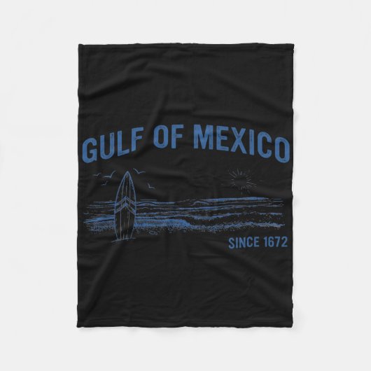 Golf van Mexico sinds 1672  strand surfen Su Fleece Deken (Voorkant)