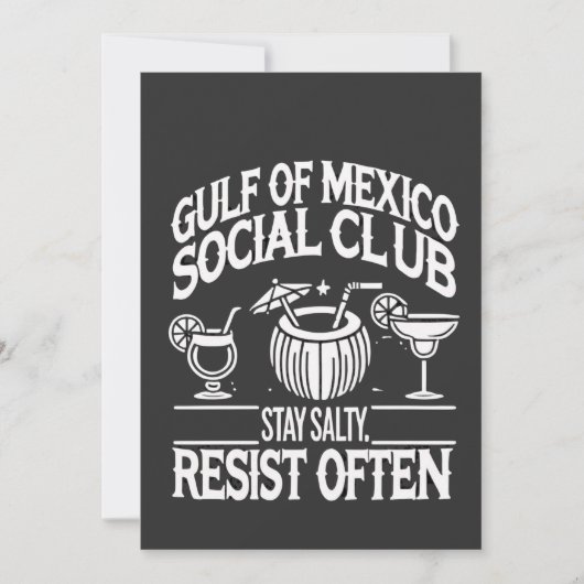 Golf van Mexico Sociale Club Blijf Salty Weerstand Kaart (Voorkant)
