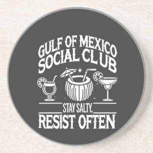 Golf van Mexico Sociale Club Blijf Zout Weerstand Zandsteen Onderzetter