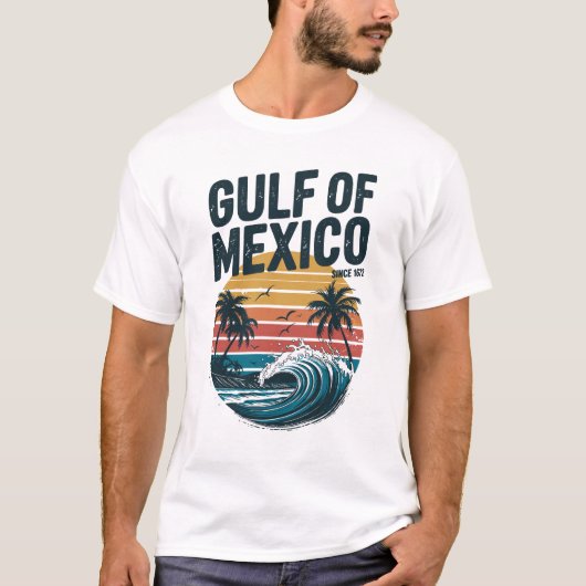 Golf van Mexico Surf - Retro Beach Design T-shirt (Voorkant)