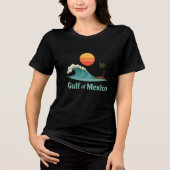 Golf van Mexico Tropische Golf, Eiland & Palmboom Tri-Blend Shirt (Voorkant)