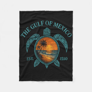 Golf van Mexico Turtle Est. 1550 Retro zonnen Fleece Deken