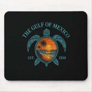 Golf van Mexico Turtle Est. 1550 Retro zonnen Muismat