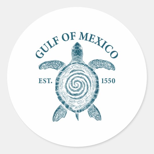 Golf van Mexico Turtle Ronde Sticker (Voorkant)