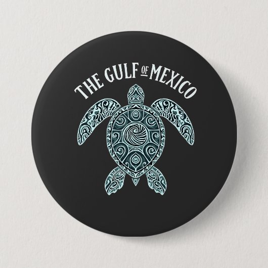 Golf van Mexico Turtle Zee Latino Ronde Button 7,6 Cm (Voorkant)