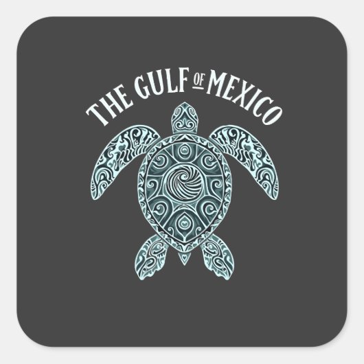 Golf van Mexico Turtle Zee Latino Vierkante Sticker (Voorkant)