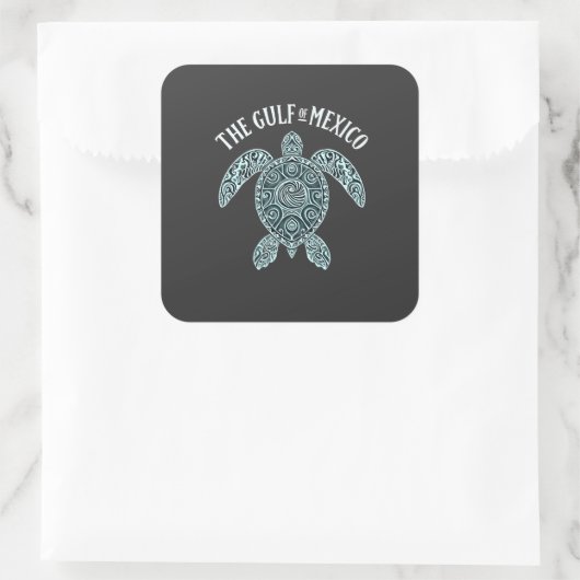 Golf van Mexico Turtle Zee Latino Vierkante Sticker (Tas)