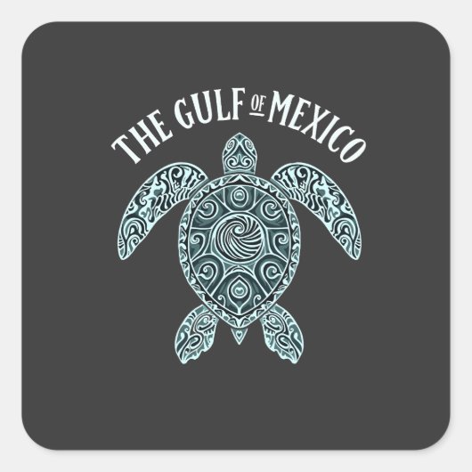 Golf van Mexico Turtle Zee Latino Vierkante Sticker (Voorkant)