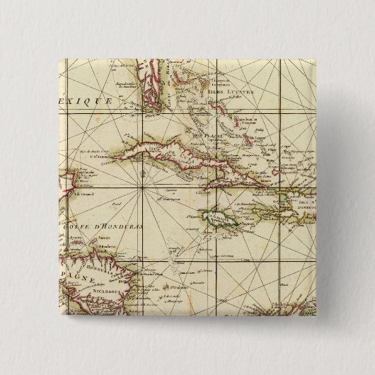 Golf van Mexico Vierkante Button 5,1 Cm (Voorkant)