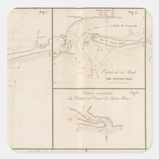 Golf van Mexico Vierkante Sticker (Voorkant)