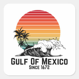 Golf van Mexico Vierkante Sticker