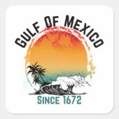 Golf van Mexico Vierkante Sticker (Voorkant)