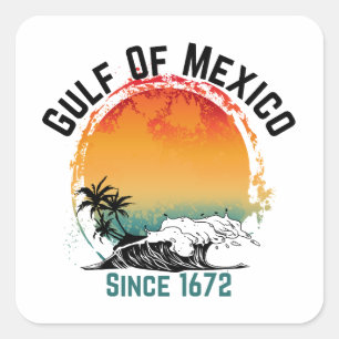 Golf van Mexico Vierkante Sticker