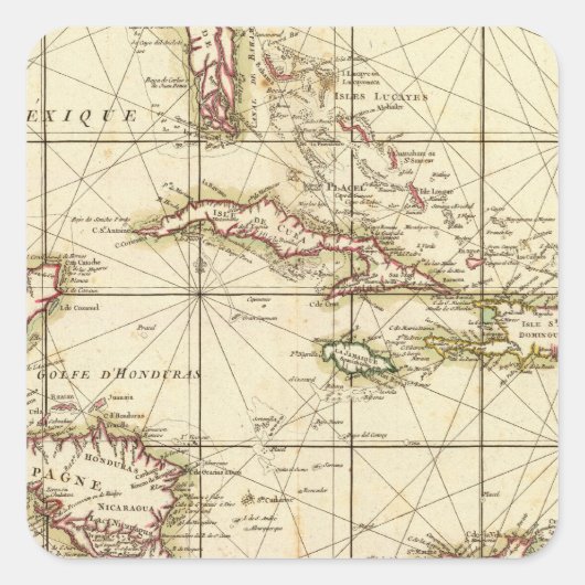 Golf van Mexico Vierkante Sticker (Voorkant)