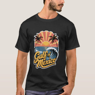 Golf van Mexico Vintage Retro Strandontwerp T-shirt