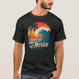 Golf van Mexico Wave & Palm Tree Design T-shirt