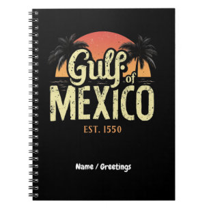 Golf van Mexico West. 1550 Retro Beach Vibe  Notitieboek