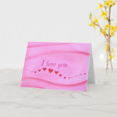 Golf van rode harten, ik hou van jou kaart (Gele Bloem)