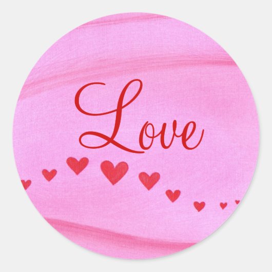 Golf van Rode Hartjes Liefde Stickers (Voorkant)