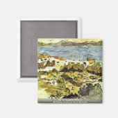 Golf van Tanger in Marokko Magneet (Voorkant / Achterkant)