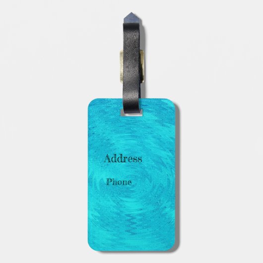 Golf van Turquoise Bagagelabel (Achterkant verticaal)