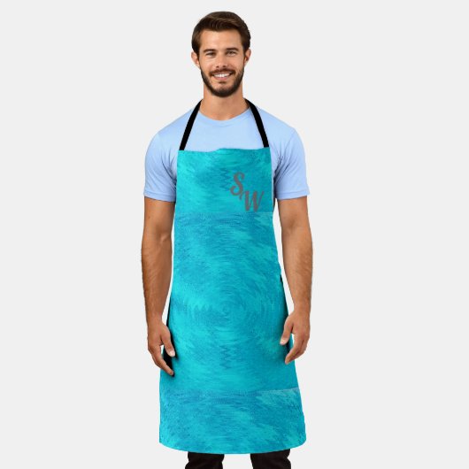 Golf van Turquoise- Schort (Gedragen)