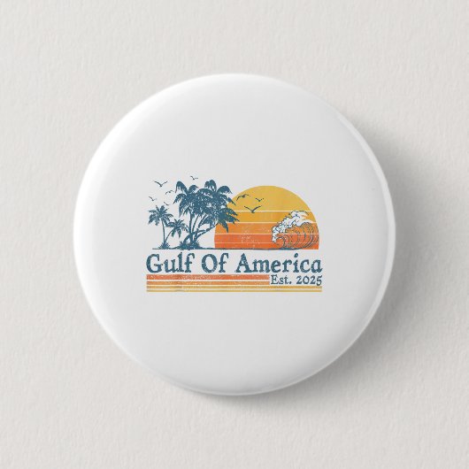 Golf van Verenigde Staten 2025 Retro  Beach Ronde Button 5,7 Cm (Voorkant)