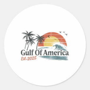 Golf van Verenigde Staten 2025 Retro  Beach Ronde Sticker
