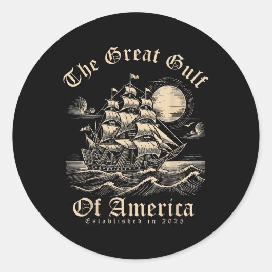 Golf van Verenigde Staten Amerika Ronde Sticker (Voorkant)