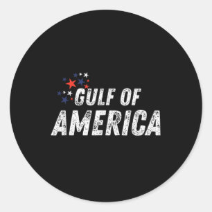 Golf van Verenigde Staten Amerikaanse vlag strand Ronde Sticker