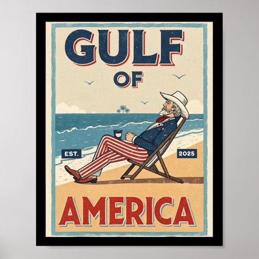 Golf van Verenigde Staten Est. 2025 Uncle Sam Patr Poster (Voorkant)