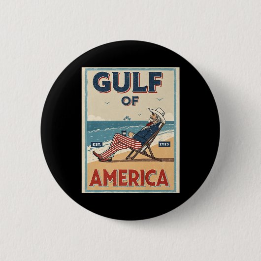 Golf van Verenigde Staten Est. 2025 Uncle Sam Patr Ronde Button 5,7 Cm (Voorkant)