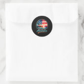 Golf van Verenigde Staten Retro Beach Ronde Sticker (Tas)