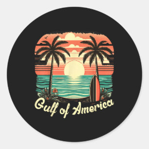 Golf van Verenigde Staten strand Amerika Golf me Ronde Sticker