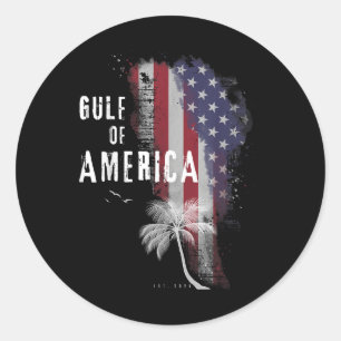 Golf van Verenigde Staten vlag Amerika 2025 Manne Ronde Sticker