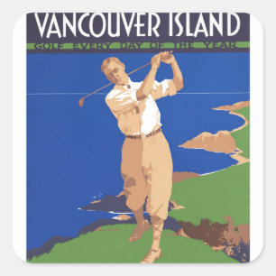 Golf Vancouver Island Canada Vierkante Sticker