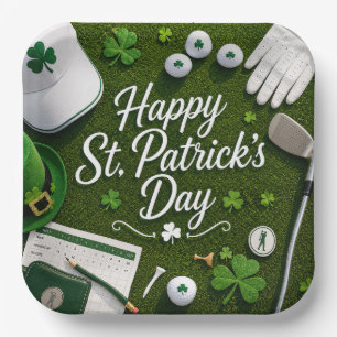 Golf Veel Succes met klaver St. Patrick's Day Papieren Bordje