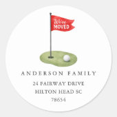 Golf verhuisadressticker ronde sticker (Voorkant)