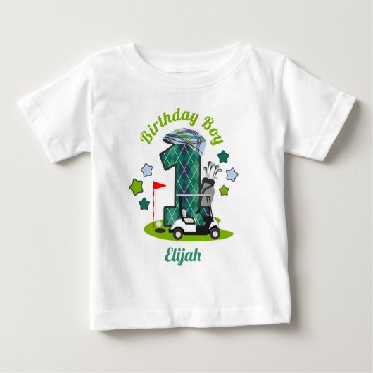 Golf Verjaardag Boy Shirt Golf Feest Shirt  (Voorkant)