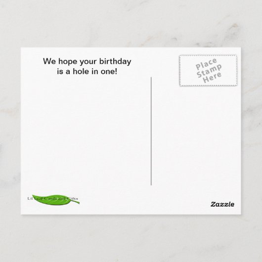 Golf Verjaardag Briefkaart (Achterkant)